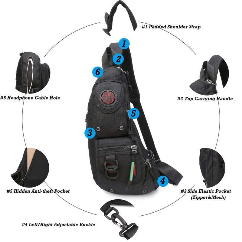 NICGID Sling Backpacks, Sling Chest Bag Shoulder Crossbody Bags for Men Women Outdoor Travel - Image 3